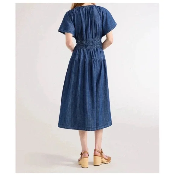 Blue Midi Denim Dress - Picture 9 of 10